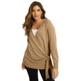 thumbnail image 1 of June & Vie Women's Plus Size Wrap-Front Cardigan, 1 of 4