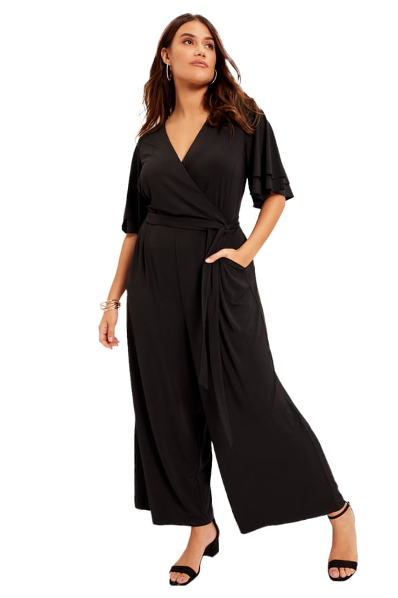 Women's Plus Size Wide-Leg Jumpsuit