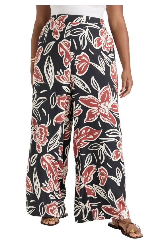 Women's Plus Size Wide-Leg Pull-On Pants