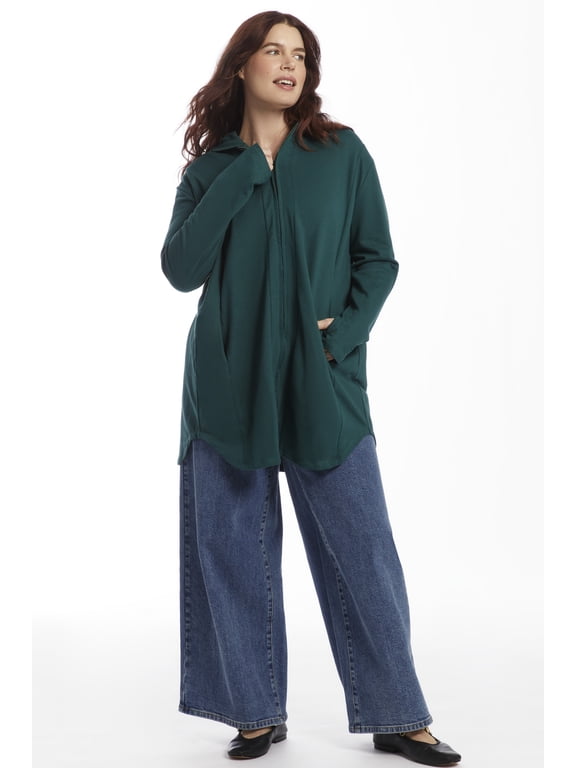 Women's Plus Size Zip-Up French Terry Hoodie