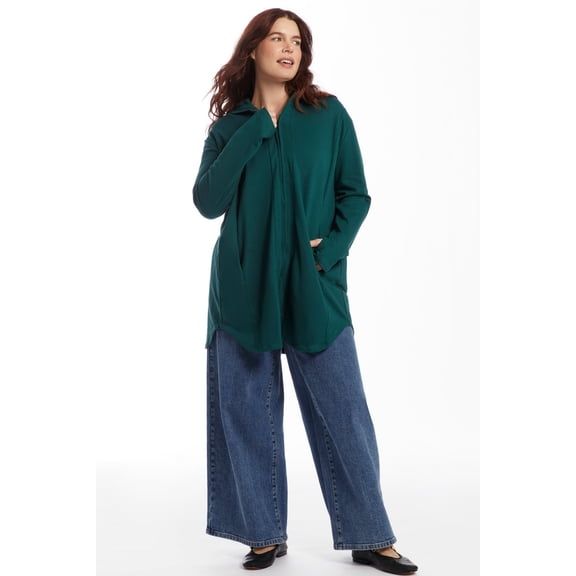 June   Vie Women's Plus Size Zip-Up French Terry Hoodie