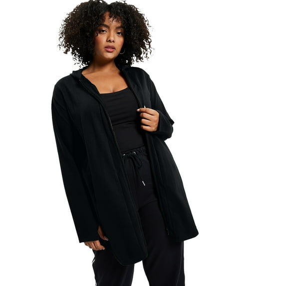 June + Vie Women's Plus Size Zip-Up French Terry Hoodie