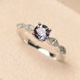 thumbnail image 1 of June birthstone ring, alexandrite braild ring, color changing gemstone ,round cut, solid silver, 1 of 4