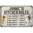 thumbnail image 1 of June's Kitchen Rules Chic Sign Vintage Decor 8x12 Metal Sign 108120032179, 1 of 1