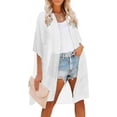 thumbnail image 1 of JuneFish Women Beach Kimono Swimsuit Bathing Suit Cover Up Swimwear Sheer Chiffon Cardigan Tops, 1 of 8
