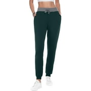 JuneFish Women Joggers Cozy Sweatpants Tapered Active Yoga Lounge Track Pants with Pockets