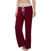 JuneFish Women Wide Leg Pants Casual Stretch Yoga Pant Palazzo Lounge Pants
