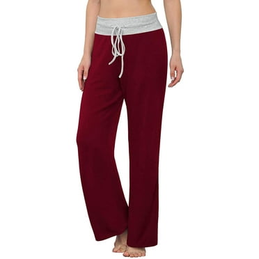 JuneFish Women Wide Leg Pants Casual Stretch Yoga Pant Palazzo Lounge Pants