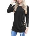 thumbnail image 1 of JuneFish Women's Casual Long Sleeve Tunic Tops Fall T-shirt Blouses, 1 of 6