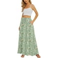 thumbnail image 1 of JuneFish Women's Flowy Maxi Skirt Summer Beach Pleated High Waisted Casual Long Skirts with Pockets, 1 of 7