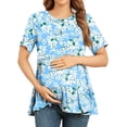 thumbnail image 1 of JuneFish Women's Maternity Short Sleeve Tiered Basic Casual Pregnancy Top, 1 of 6