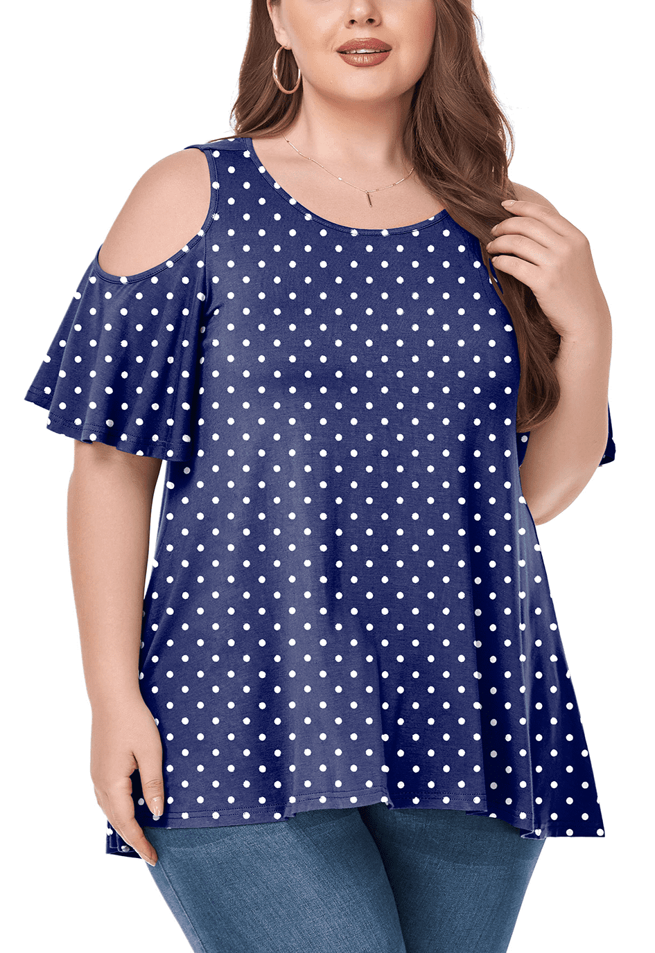 Cold-Shoulder Tunic Top