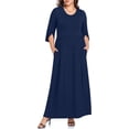 thumbnail image 1 of WUJINXIA Women's Plus Size Dresses 1X to 5X Crewneck Ruffle 3/4 Sleeve Casual Maxi Dress, 1 of 5