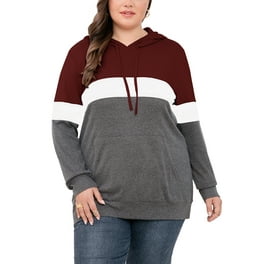 Womens Sweatshirts Plus Size Hooded Pocket Long Sleeve Print Casual Sweatshirt Yellow S