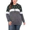 thumbnail image 1 of JuneFish Women's Plus Size Long Sleeve Sweatshirts Color Block Hoodies Pullover with Pocket, 1 of 7