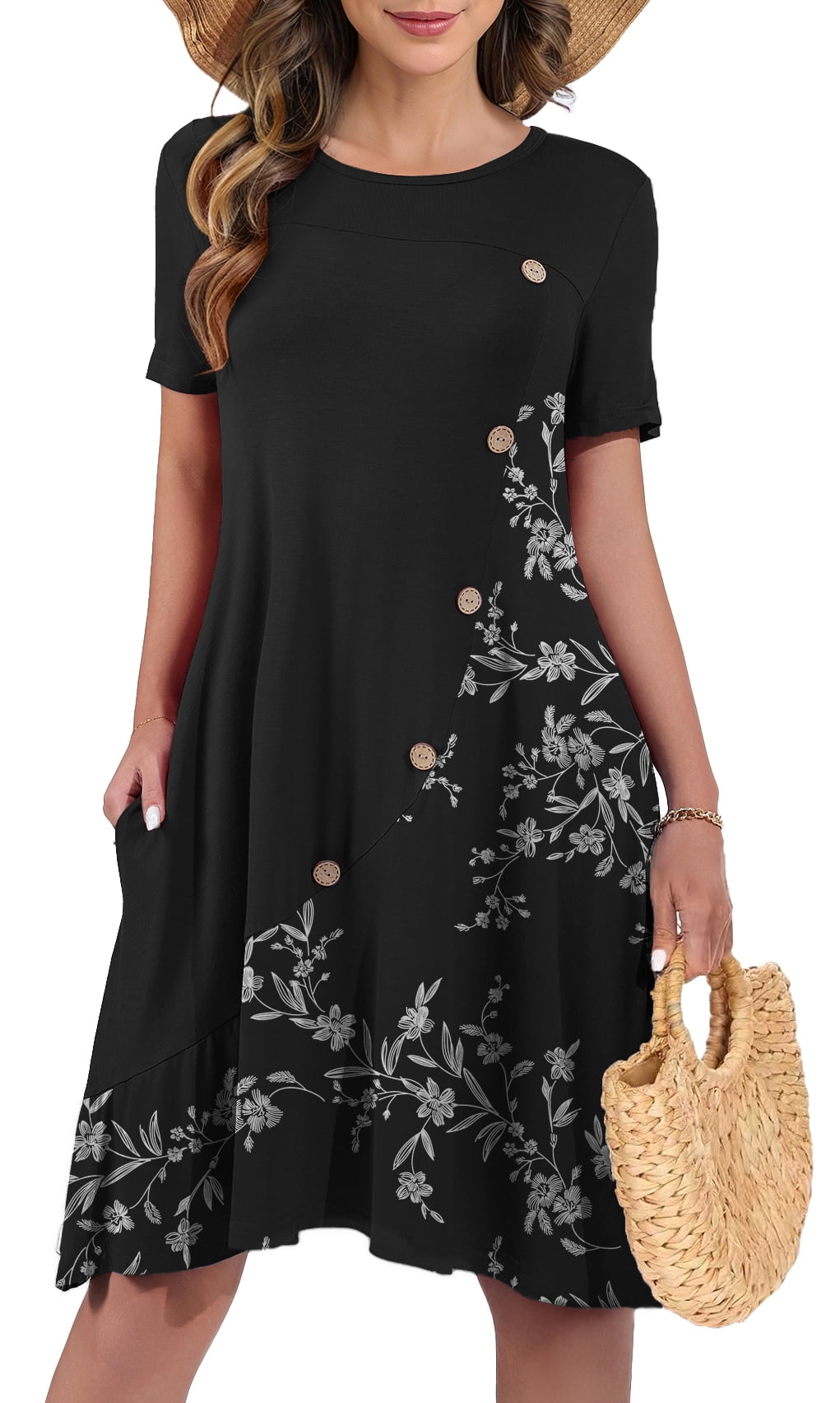 Long Floral Summer Maxi Dress Small Empire Waist Jersey Knit - View #10