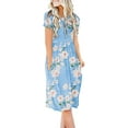 thumbnail image 1 of JuneFish Women's Summer Casual Short Sleeve Dressy Dresses Empire Waist Knee Length Dress with Pockets, 1 of 8