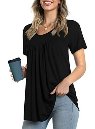 Womens Fashion Tops Hide Belly Fat Casual Square Neck 3/4 Sleeve T