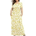 thumbnail image 1 of JuneFish Women's Summer Plus Size 2X to 6X Maxi Loose Dress with Pockets, 1 of 9