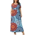 thumbnail image 1 of JuneFish Women's Summer Plus Size 2X to 6X Maxi Loose Dress with Pockets, 1 of 7
