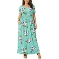thumbnail image 1 of JuneFish Women's Summer Plus Size 2X to 6X Maxi Loose Dress with Pockets, 1 of 5