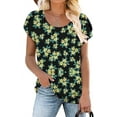 thumbnail image 1 of JuneFish Women's Summer Tunics Short Sleeve Casual Tops Loose Comfy Tshirts Lightweight Cute Blouse, 1 of 6