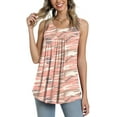 thumbnail image 1 of JuneFish Women's Tank Tops Summer Sleeveless Tunic Pleated Floral Print Casual Blouse, 1 of 6