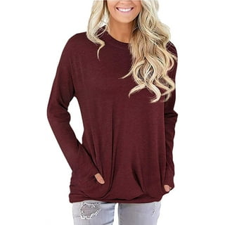 JuneFish Womens Casual Loose T Shirts Long Sleeve Blouses Tunic Tops ...