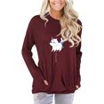 thumbnail image 1 of JuneFish Womens Casual T Shirts Long Sleeve Blouses Tunic Tops with Pockets (Cute Cat), 1 of 5