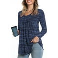 thumbnail image 1 of JuneFish Womens Long Sleeve Tops Casual Cloud Fabrics Basic Shirts Blouse, 1 of 3