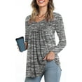 thumbnail image 1 of JuneFish Womens Long Sleeve Tops Casual Cloud Fabrics Basic Shirts Blouse, 1 of 3