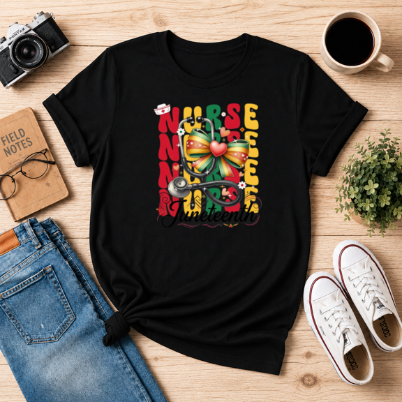 JuneUnisex T-Shirt nth Nurse Heart Stethoscope Graphic Unisex T-Shirt N3039, S-5XL