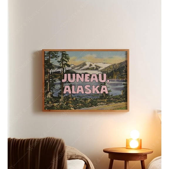 Juneau Alaska Postcard Wall Art Vintage Travel Decor