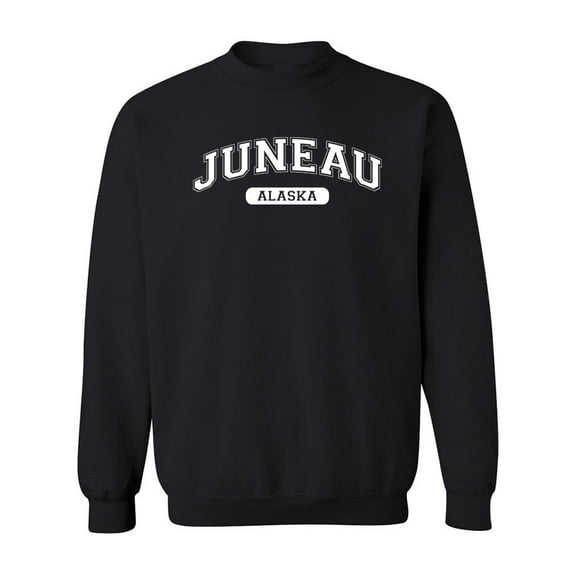 Juneau Alaska Text Men Sweatshirt, Male 4X-Large