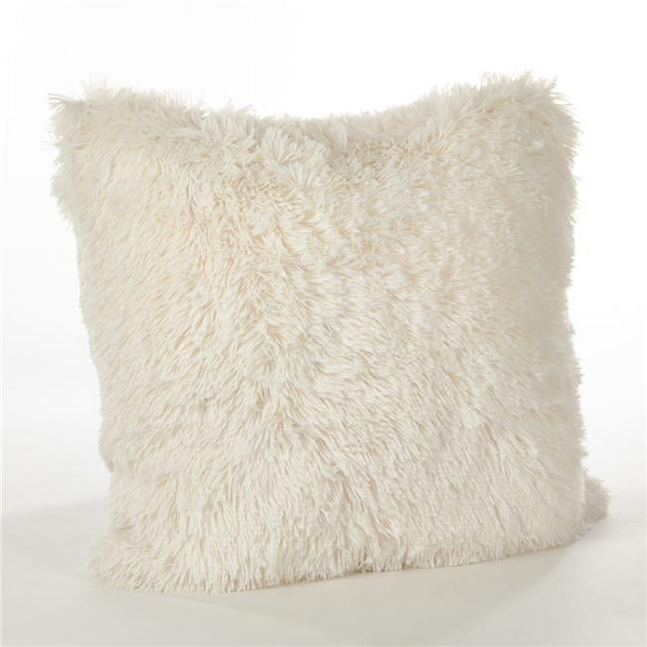 Ivory Faux Fur Medium Square Decorative Pillow Set