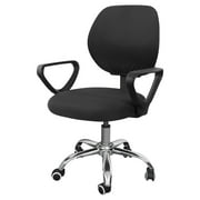 Junejour Office Chair Cover Solid Computer Chair Cover Spandex Stretch Armchair Seat Case 2 Pieces Removable and Washable