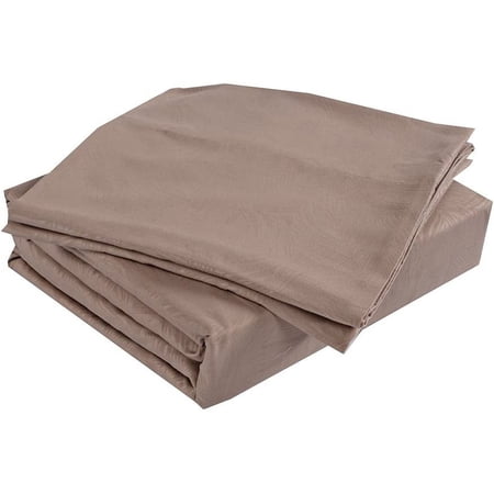 Junelily Microfiber Sheet Embossed Decor 4-Piece Set For King Bed, Tan