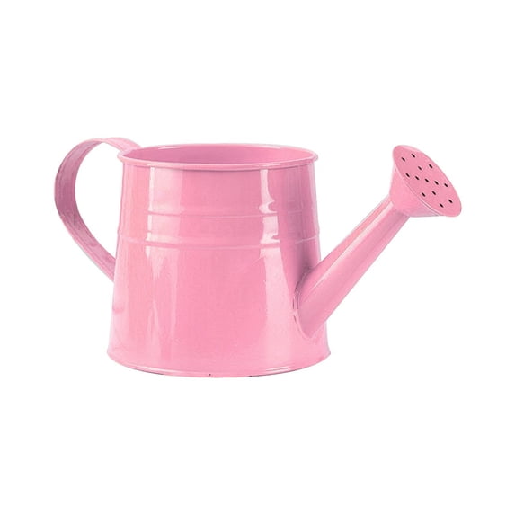 Junepar 1/4 Gal Colorful Galvanized Tinplate Watering Can for Indoor & Outdoor Watering 1L Decorative Small Water Cans Pink