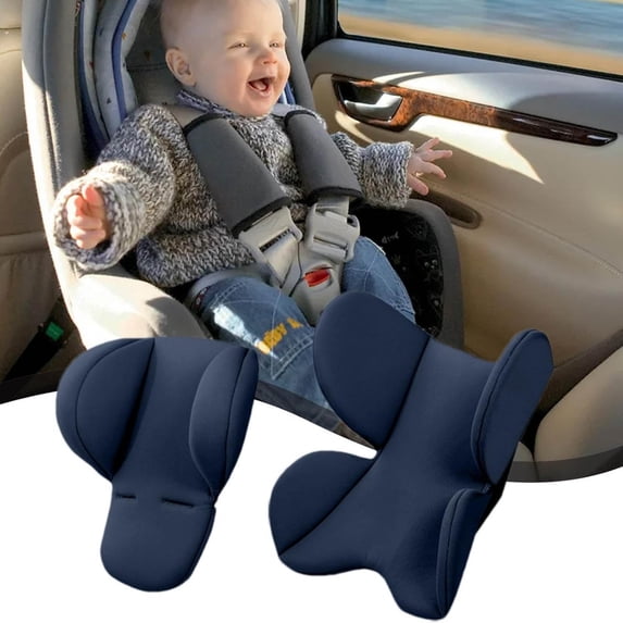 Junepar 12.6" Car Seat Head Support Head Neck Seat Insert Pad Soft Stroller Cushion Pads Car Seat Insert Cushion Pad Carseat Head & Body Support for Carseats Pushchair Pram Navy