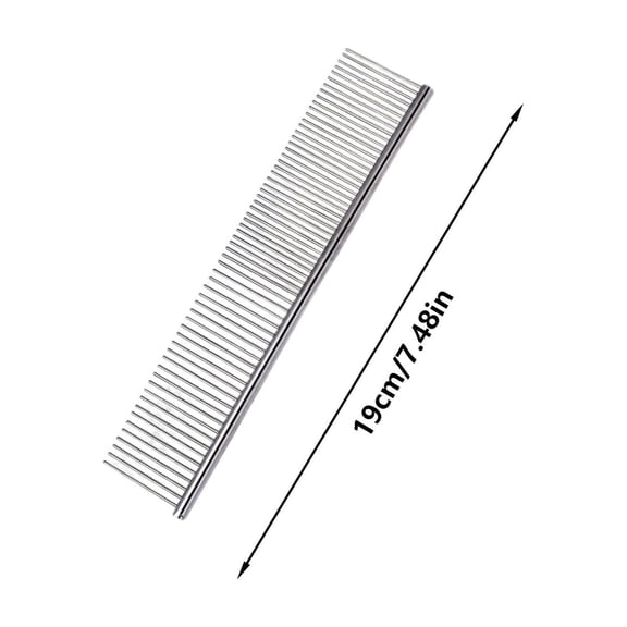 Junepar 7.5" Pet Steel Combs Dog Cat Comb Tool for Removing Matted - Pet Dematting Comb with Rounded Teeth Prevents Knots & Mats for Long & Short Haired Pets