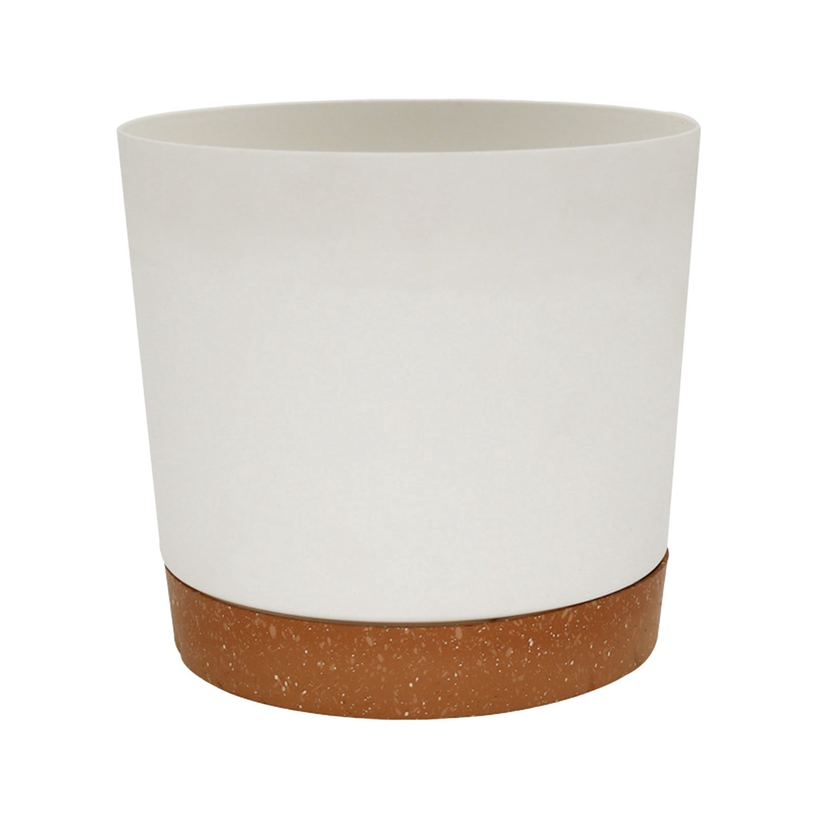 Junepar 8" Pot Planters for Indoor with Drainage Holes & Saucer Outdoor Flower Pots Home Garden Modern Decorative White