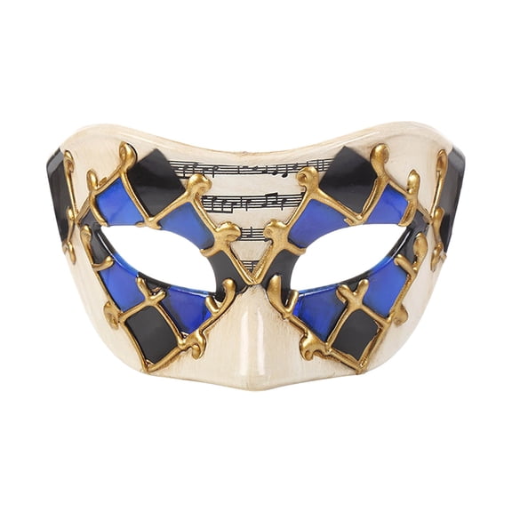 Junepar Antique Flat Head Ornaments for Carnival Parade Face Decorations Party Novelty Decorations Fantasy for Women Man Party Favors Blue