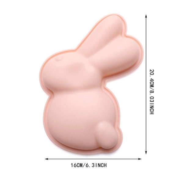 Junepar Cake Mould 8.0" Easter Bunny Silicone Cake Mold 6 Inch Rabbit Shaped Baking Tray Non-Stick Pan for Easter Desserts & Spring Baking