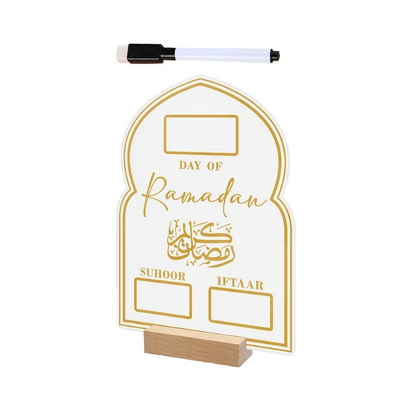 Junepar Desktop Ornament Acrylic Countdown Calendar Reusable Moon & Star Table Decor for Festive Countdown & Home Accents