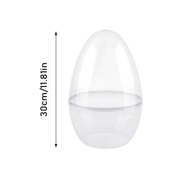 Junepar Gift Container 11.8" Large Clear Easter Eggs Fillable Transparent Plastic Empty Eggs for Gift Filling Easter Basket Stuffers & Surprise Reveals