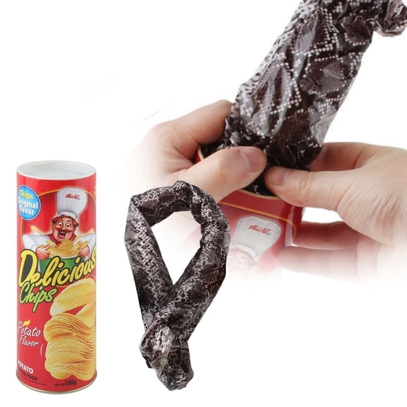 Junepar Popup Snake in a Potato Chips Can Pop Startle Toy Game Prank Fools Day Party Magic Trick Joke Gadget Funny Gag Friend Novalty Gift #A1