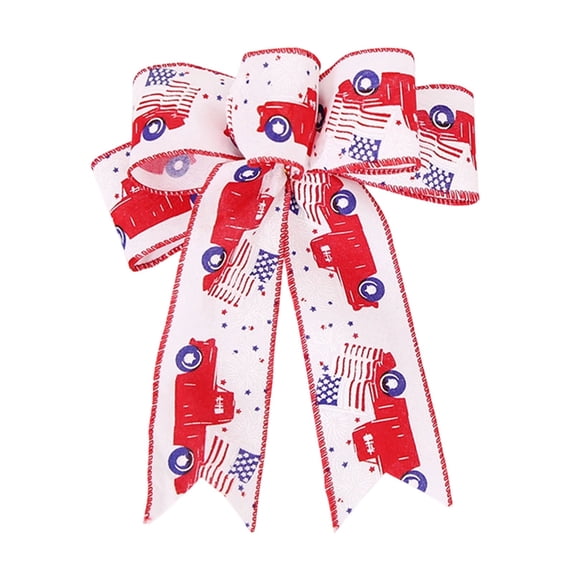 Junepar Red White Blue Patriotic Decorative Bow 250 Year Anniversary 4th of July Star Stripe Bow Patriotic Wreath Bow for Front Door Porch Wreath & Outdoor Decor