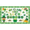 thumbnail image 1 of Junepar St. Patrick's Day Bulletin Board Set Decoration Shamrock Green Borders Irish Clover Unicorn Paper Cutouts for Chalkboard Wall Door St. Patrick's Day Party Supplies, 1 of 7