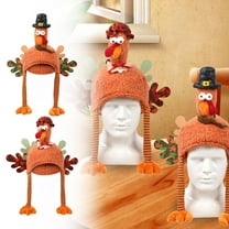 Junepar Thanksgiving Turkey Hats Thanksgiving Novelty Turkey Hats Winter Decorations Funny Hat for Christmas Holiday Party Favor Supplies - A