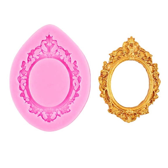 Junepar Vintage Frame Silicone Mold for Epoxy Resin & Crafting Ornate Photo Frame Mold for Clay Fondant Resin Art & Jewelry Making